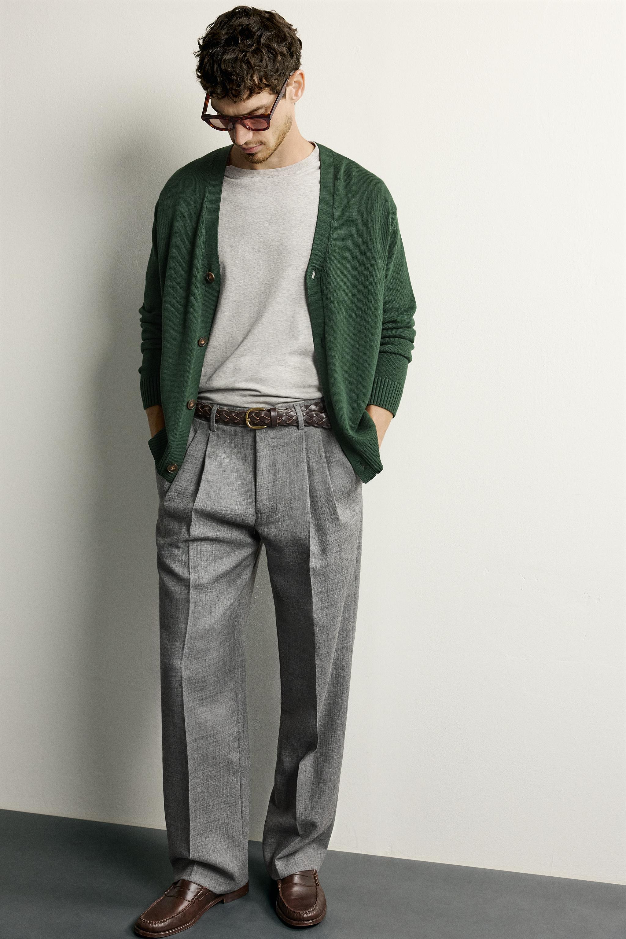 100% WOOL PLEATED PANTS